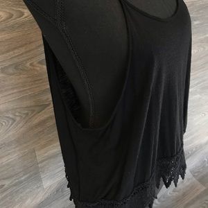 Spaghetti Strapped Tank with Lace